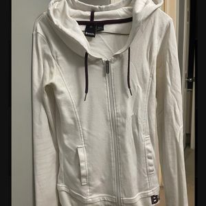 White and purple bench hoodie